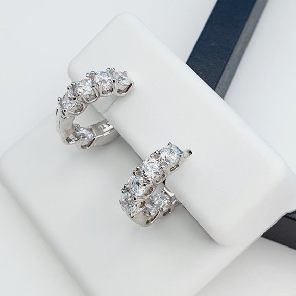 "925 Sterling Silver Cubic Zirconia Earrings, UU1P6A6144 - Picture 3 of 10